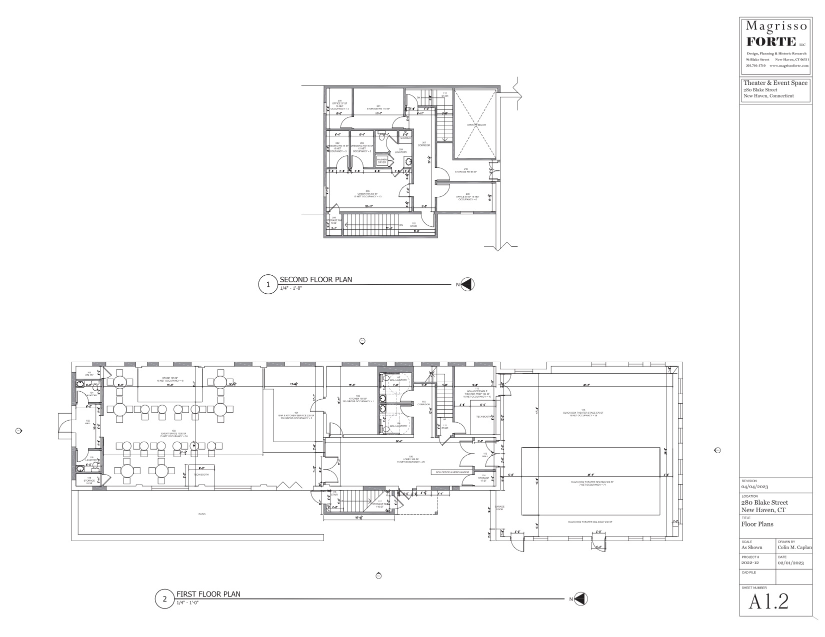 Architectural plans for The Umbrella at 280 Blake Street