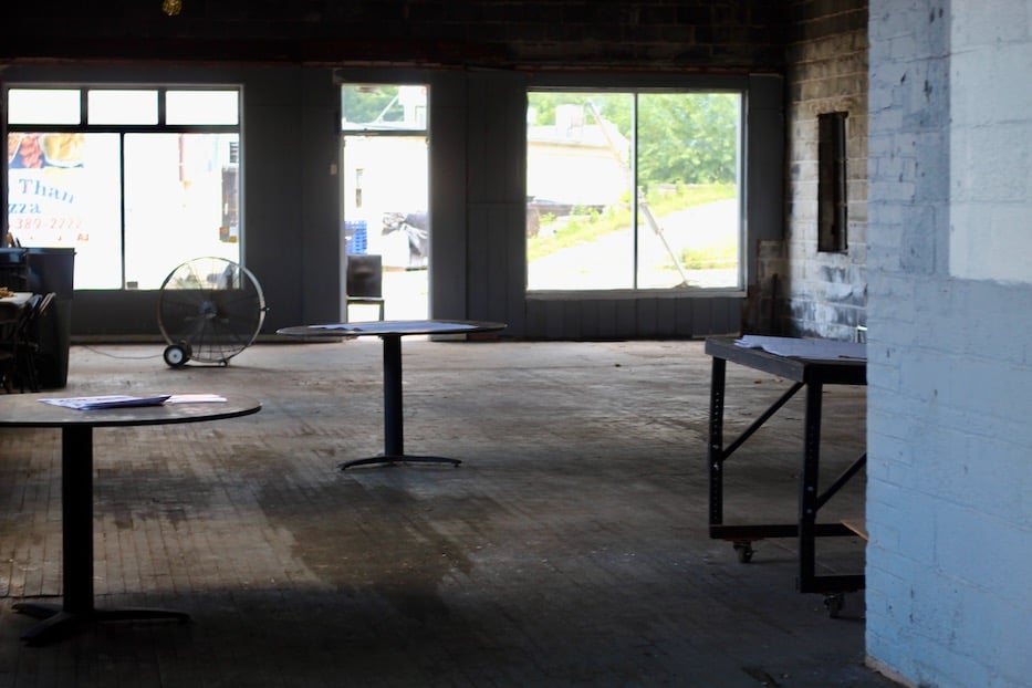 The raw front room at 280 Blake Street imagined as the future Umbrella cabaret space